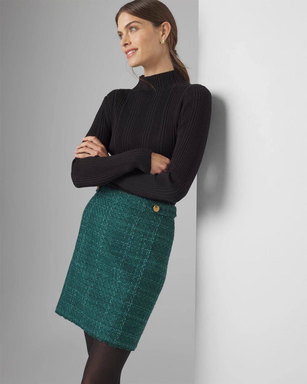 Tweed Boot Skirt White House Black Market